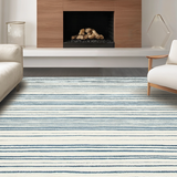 Ultra Soft Area Rug, Non Slip, Stain Resistant, Washable Area Rugs for Living Room, Bedroom, Subtle Pastel Striped Sophistication(White)