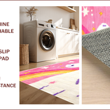 Ultra Soft Area Rug, Non Slip, Stain Resistant, Washable Area Rugs for Living Room, Bedroom, Fluffy Unicorn Shag(Red)