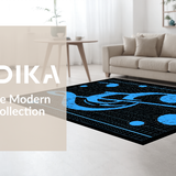 Ultra Soft Area Rug, Non Slip, Stain Resistant, Washable Area Rugs for Living Room, Bedroom, Vibrant Abstract Music Composition(Blue)