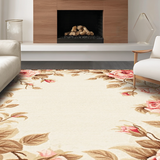 Ultra Soft Area Rug, Non Slip, Stain Resistant, Washable Area Rugs for Living Room, Bedroom, Delicate Girly Circle Arrangement(Beige)