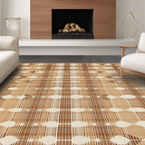 Ultra Soft Area Rug, Non Slip, Stain Resistant, Washable Area Rugs for Living Room, Bedroom, Chic Minimalist Trellis Pattern(Beige)