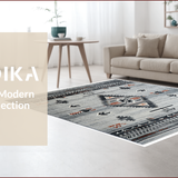 Ultra Soft Area Rug, Non Slip, Stain Resistant, Washable Area Rugs for Living Room, Bedroom, Distressed Tribal Gray Living Room Non-Slip Rug(Gray)