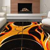 Ultra Soft Area Rug, Non Slip, Stain Resistant, Washable Area Rugs for Living Room, Bedroom, Playful Sporty Dynamic Style(Orange)
