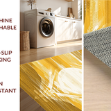 Ultra Soft Area Rug, Non Slip, Stain Resistant, Washable Area Rugs for Living Room, Bedroom, Eclectic Earthy Tones Design(Gold)