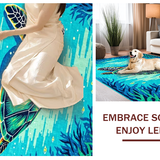 Ultra Soft Area Rug, Non Slip, Stain Resistant, Washable Area Rugs for Living Room, Bedroom, Serene Marine Life Composition(Blue)