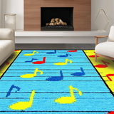 Ultra Soft Area Rug, Non Slip, Stain Resistant, Washable Area Rugs for Living Room, Bedroom, Colorful Child-Friendly Note Design(Blue)