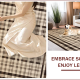 Ultra Soft Area Rug, Non Slip, Stain Resistant, Washable Area Rugs for Living Room, Bedroom, Contemporary Soft Tiled Motif(Beige)
