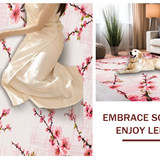 Ultra Soft Area Rug, Non Slip, Stain Resistant, Washable Area Rugs for Living Room, Bedroom, Serene Minimalist Cherry Blossom Style(Pink)