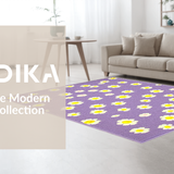 Ultra Soft Area Rug, Non Slip, Stain Resistant, Washable Area Rugs for Living Room, Bedroom, Playful Purple Blossom Pattern(Purple)