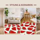 Ultra Soft Area Rug, Non Slip, Stain Resistant, Washable Area Rugs for Living Room, Bedroom, Vibrant Cheerful Watermelon Aesthetic(Red)