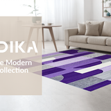 Ultra Soft Area Rug, Non Slip, Stain Resistant, Washable Area Rugs for Living Room, Bedroom, Luxurious Textured Linear Elements(Purple)