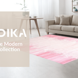 Ultra Soft Area Rug, Non Slip, Stain Resistant, Washable Area Rugs for Living Room, Bedroom, Chic Abstract Textured Wave(Pink)