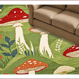 Ultra Soft Area Rug, Non Slip, Stain Resistant, Washable Area Rugs for Living Room, Bedroom, Whimsical Floral Snail Motif(Green)