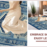 Ultra Soft Area Rug, Non Slip, Stain Resistant, Washable Area Rugs for Living Room, Bedroom, Modern Denim Home Office High-Traffic Area Rug(Blue)