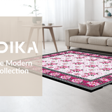 Ultra Soft Area Rug, Non Slip, Stain Resistant, Washable Area Rugs for Living Room, Bedroom, Bright Cheerful Daisy Emblem(Pink)