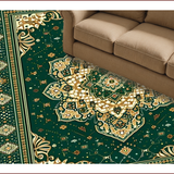 Ultra Soft Area Rug, Non Slip, Stain Resistant, Washable Area Rugs for Living Room, Bedroom, Cultural Vibrant Floral Embroidery(Green)