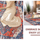 Artisanal Coral Red Symmetrical Motif(Red)