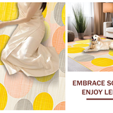 Ultra Soft Area Rug, Non Slip, Stain Resistant, Washable Area Rugs for Living Room, Bedroom, Sunny Playful Geometric Fusion(Yellow)