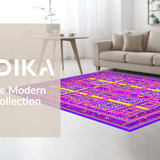 Ultra Soft Area Rug, Non Slip, Stain Resistant, Washable Area Rugs for Living Room, Bedroom, Colorful Geometric Pop Art Pattern(Purple)