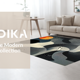Ultra Soft Area Rug, Non Slip, Stain Resistant, Washable Area Rugs for Living Room, Bedroom, Artistic Fluid Lines Aesthetic(Gray)
