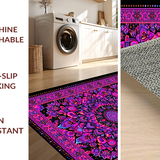 Ultra Soft Area Rug, Non Slip, Stain Resistant, Washable Area Rugs for Living Room, Bedroom, Mesmerizing Multicolor Ethereal Design(Pink)