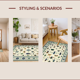Ultra Soft Area Rug, Non Slip, Stain Resistant, Washable Area Rugs for Living Room, Bedroom, Artistic Insect Motif Soft Texture(Beige)