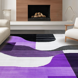 Ultra Soft Area Rug, Non Slip, Stain Resistant, Washable Area Rugs for Living Room, Bedroom, Elegant Distressed Textured Pattern(Purple)
