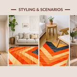 Ultra Soft Area Rug, Non Slip, Stain Resistant, Washable Area Rugs for Living Room, Bedroom, Bold Shaggy Earthy Visual Appeal(Orange)