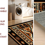 Ultra Soft Area Rug, Non Slip, Stain Resistant, Washable Area Rugs for Living Room, Bedroom, Modern Tribal Design with Rustic Flair(Brown)