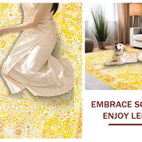 Ultra Soft Area Rug, Non Slip, Stain Resistant, Washable Area Rugs for Living Room, Bedroom, Warm Earthy Distressed Pattern(Yellow)