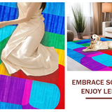 Cheerful Rainbow Typography Motif(Blue)