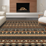 Ultra Soft Area Rug, Non Slip, Stain Resistant, Washable Area Rugs for Living Room, Bedroom, Bold Symmetrical Medallion Style(Brown)