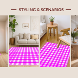Contemporary Checkered Pastel Decor(Pink)