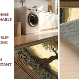 Ultra Soft Area Rug, Non Slip, Stain Resistant, Washable Area Rugs for Living Room, Bedroom, Elegant Gold and Brown Harmony(Brown)