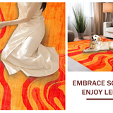 Ultra Soft Area Rug, Non Slip, Stain Resistant, Washable Area Rugs for Living Room, Bedroom, Minimalist Shag Textured Visual Appeal(Orange)