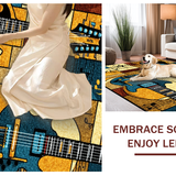 Ultra Soft Area Rug, Non Slip, Stain Resistant, Washable Area Rugs for Living Room, Bedroom, Artistic Bold Musician's Palette(Brown)
