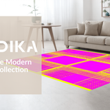 Ultra Soft Area Rug, Non Slip, Stain Resistant, Washable Area Rugs for Living Room, Bedroom, Eclectic Bold Geometric Styles(Pink)