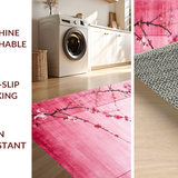 Ultra Soft Area Rug, Non Slip, Stain Resistant, Washable Area Rugs for Living Room, Bedroom, Elegant Cherry Petal Design(Pink)