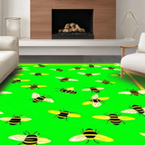Ultra Soft Area Rug, Non Slip, Stain Resistant, Washable Area Rugs for Living Room, Bedroom, Lively Black Contemporary Print(Green)