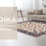 Ultra Soft Area Rug, Non Slip, Stain Resistant, Washable Area Rugs for Living Room, Bedroom, Whimsical Distressed Flower Arrangement(Ivory)