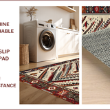 Ultra Soft Area Rug, Non Slip, Stain Resistant, Washable Area Rugs for Living Room, Bedroom, Rustic Tribal Patterned Aesthetic(Beige)