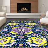 Rustic Colorful Bloom Motif(Blue)