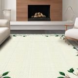 Ultra Soft Area Rug, Non Slip, Stain Resistant, Washable Area Rugs for Living Room, Bedroom, Artistic Black Floral Silhouette(Beige)