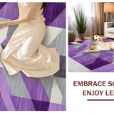 Ultra Soft Area Rug, Non Slip, Stain Resistant, Washable Area Rugs for Living Room, Bedroom, Contemporary Abstract Purple Palette(Purple)