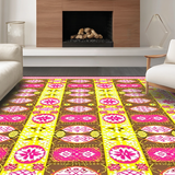 Ultra Soft Area Rug, Non Slip, Stain Resistant, Washable Area Rugs for Living Room, Bedroom, Playful Vibrant Striped Design(Yellow)
