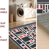 Ultra Soft Area Rug, Non Slip, Stain Resistant, Washable Area Rugs for Living Room, Bedroom, Striking Geometric Artful Arrangement(Black)