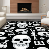 Ultra Soft Area Rug, Non Slip, Stain Resistant, Washable Area Rugs for Living Room, Bedroom, Casual Humorous Gothic Aesthetic(White)