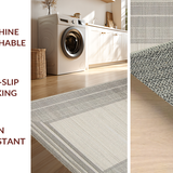 Ultra Soft Area Rug, Non Slip, Stain Resistant, Washable Area Rugs for Living Room, Bedroom, Warm Toned Decorative Weave(Beige)