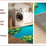 Ultra Soft Area Rug, Non Slip, Stain Resistant, Washable Area Rugs for Living Room, Bedroom, 3D Moss Shag(Blue)