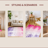 Ultra Soft Area Rug, Non Slip, Stain Resistant, Washable Area Rugs for Living Room, Bedroom, Lively Tie-Dye Dreamscape Effect(Pink)